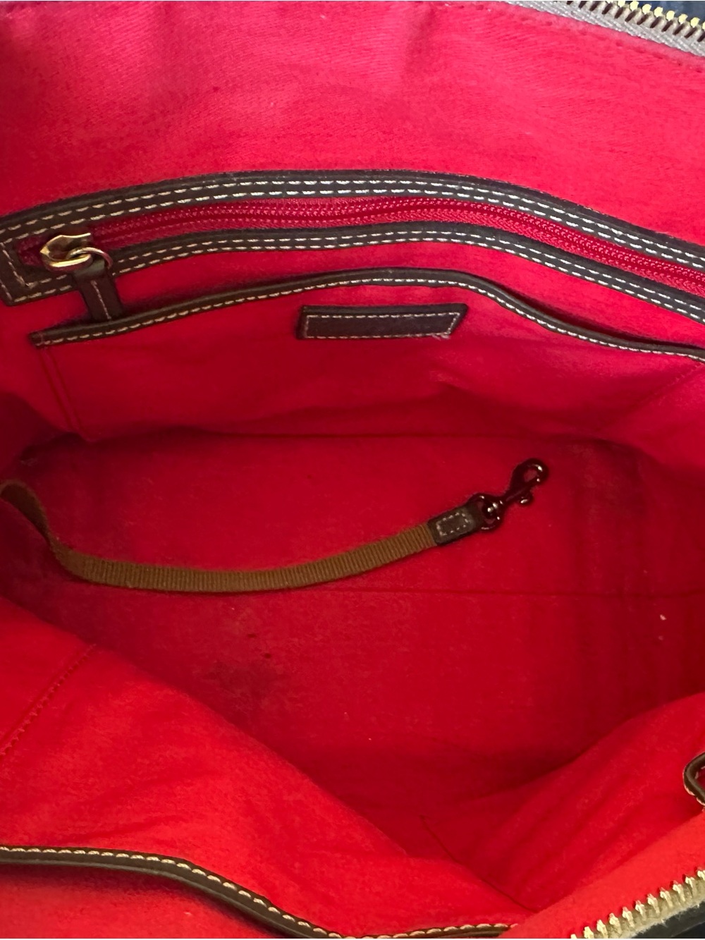 Dooney & Bourke Metallic Cream Ostrich-Embossed Tote with Wallet - Picture 10 of 13